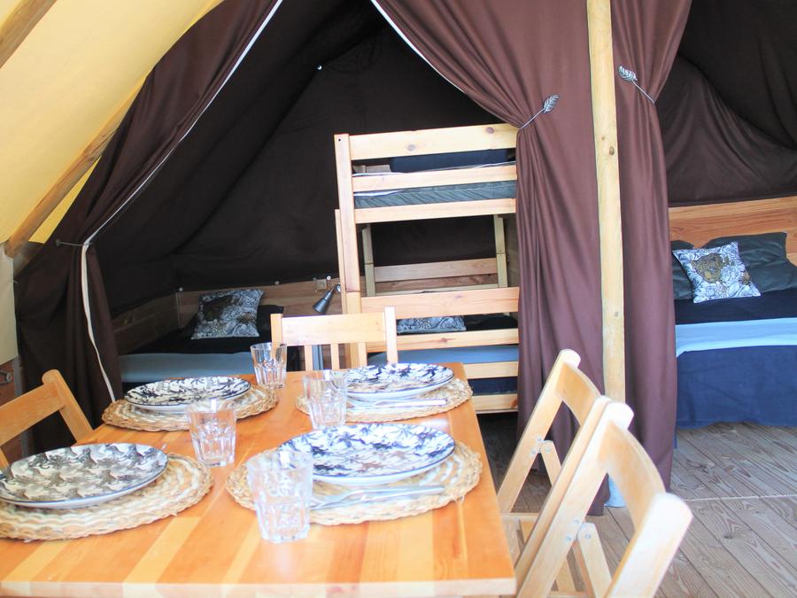 Tente en toile et en bois 5 personnes - ECOLODGE STANDARD sans sanitaires 20 m² 11