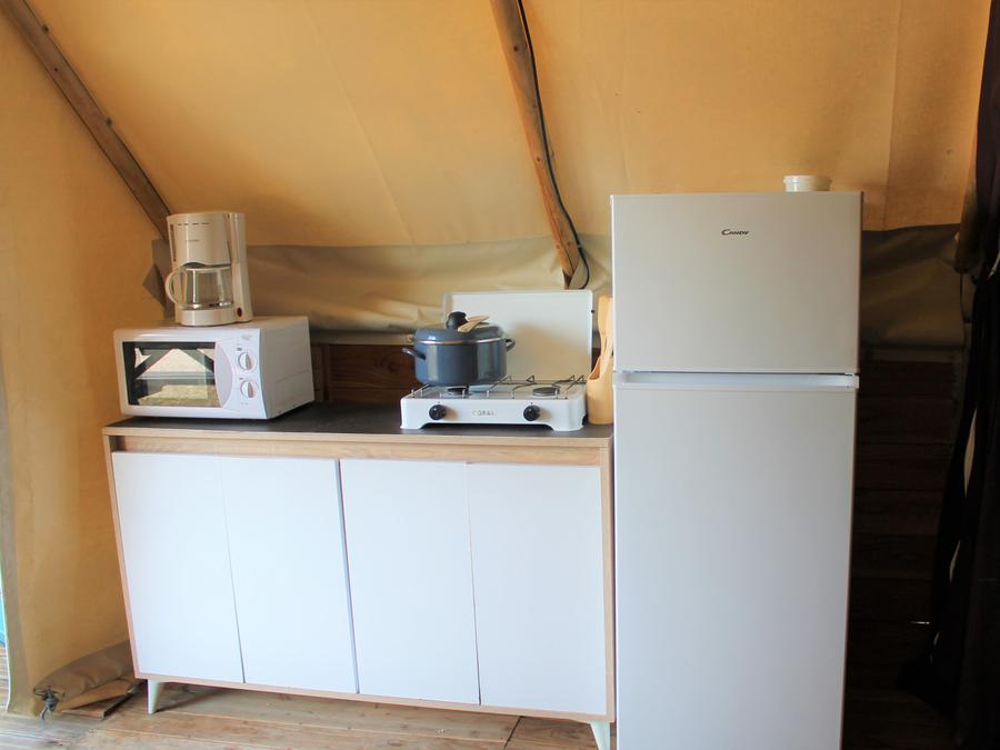 Tente en toile et en bois 5 personnes - ECOLODGE STANDARD sans sanitaires 20 m² 14