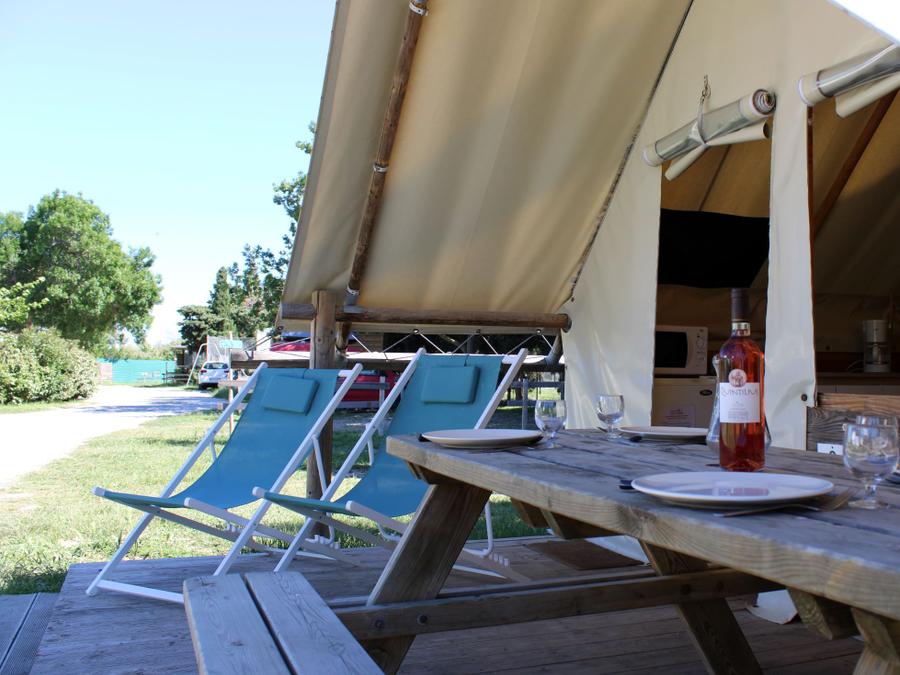 Tente en toile et en bois 5 personnes - ECOLODGE STANDARD sans sanitaires 20 m² 7