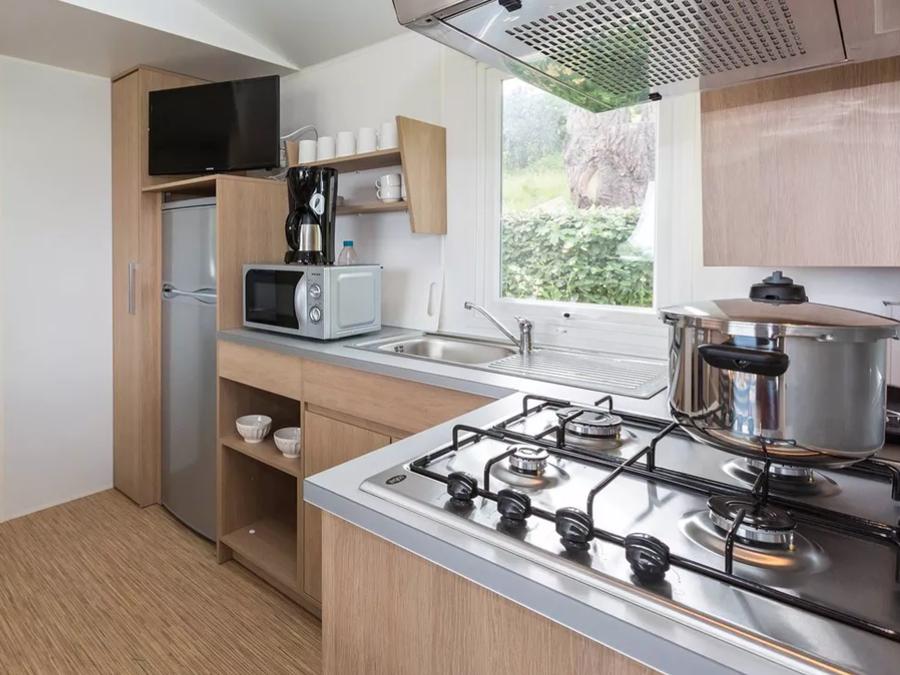 Mobilhome 6 personnes - Premium 32m² - 3 chambres + TV + lave-vaisselle + Terrasse + draps + serviettes 1