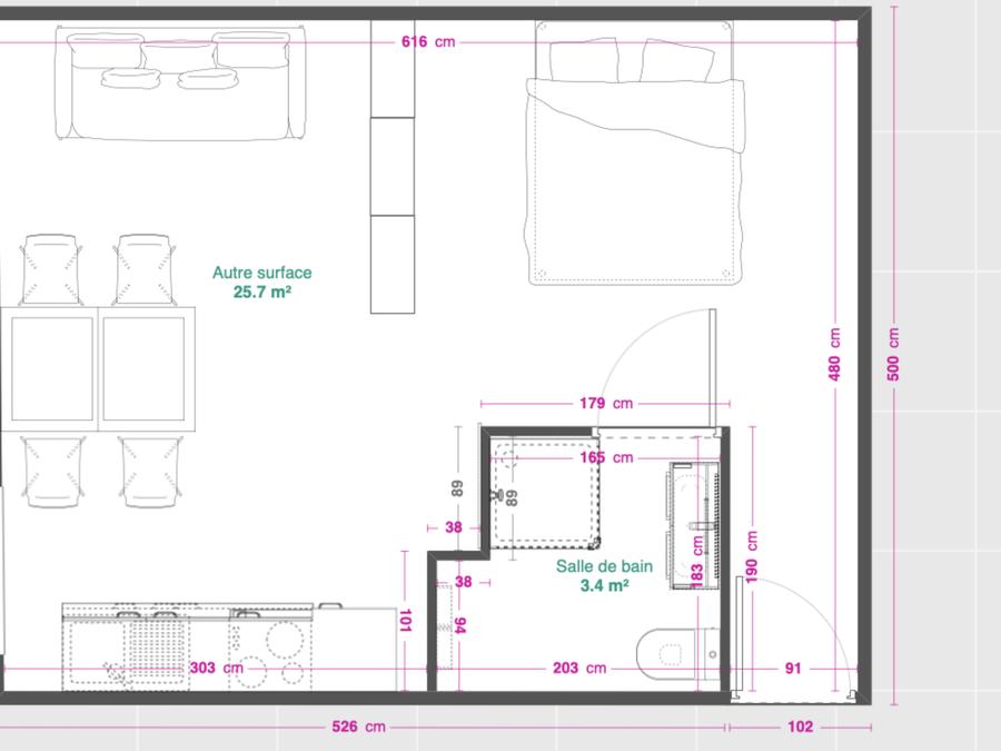 Studio 2 personnes - Standard TV 4