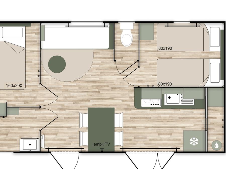 Mobilhome 4 personnes - Horizon - 2 chambres 4