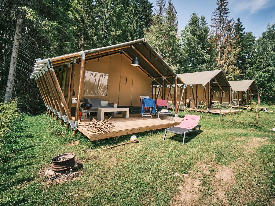 Tente en toile et en bois 5 personnes - Tente safari 37m² 0