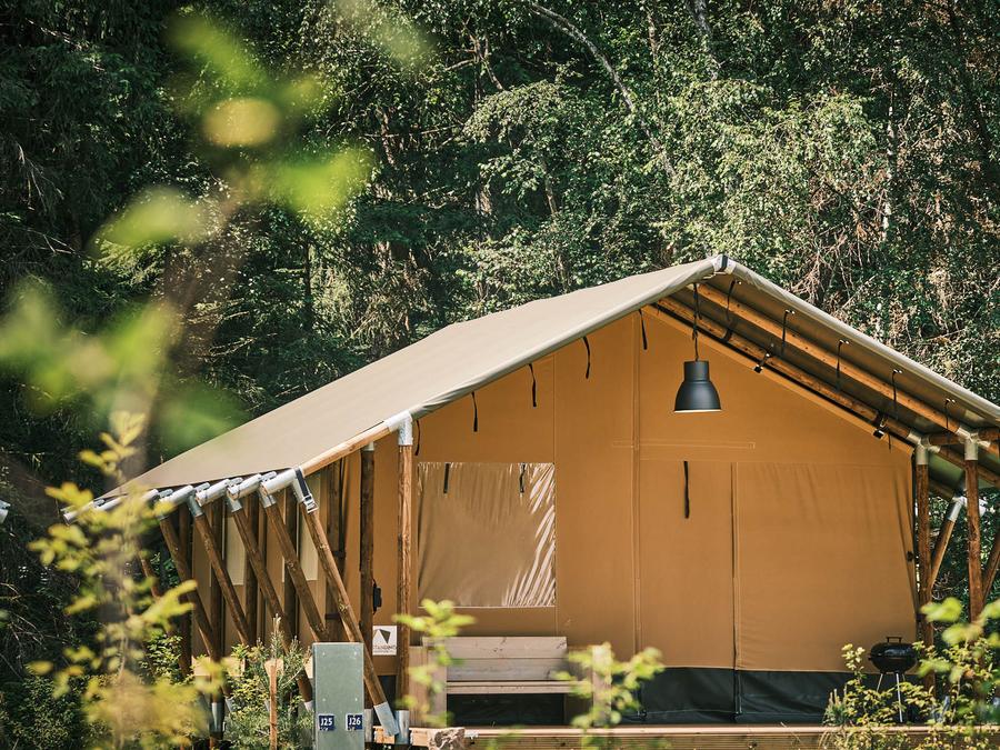 Tente en toile et en bois 5 personnes - Tente safari 37m² 1