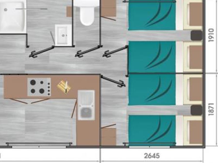 Mobilhome 6 personnes - C- Mobil-home Baltique 2 Sdb - 3 CH 3