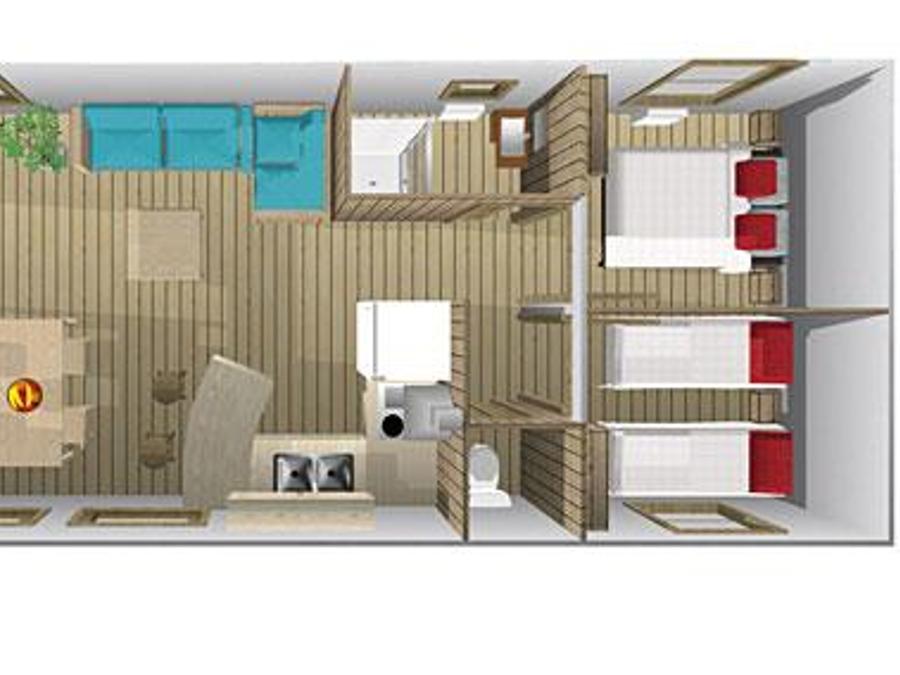 Lodge 4 personnes - Ecolodge 2 CH - 4 PERS 32 m² - TV + CLIM 9