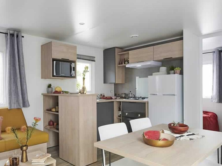 Mobilhome 6 personnes - Cottage des Familles 3 CH - 2 SDB - 6 PERS 38 m² - TV + CLIM + LV + DRAPS (inclus à la location à la semaine) 1