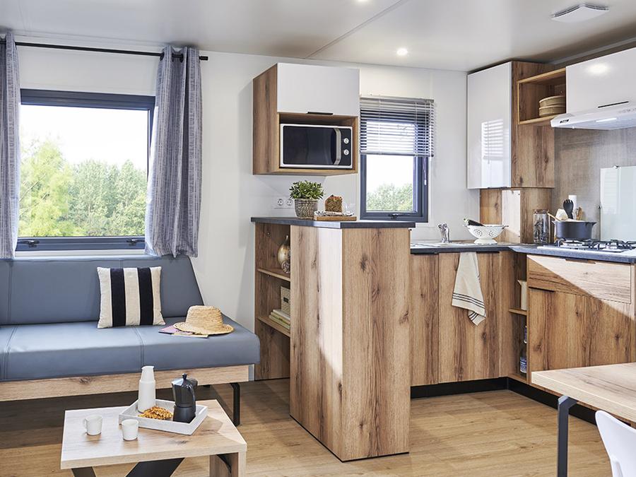 Mobilhome 4 personnes - Cottage des Familles 2 CH - 4 PERS 32 m² - TV + CLIM + LV + DRAPS (inclus à la location à la semaine) 3