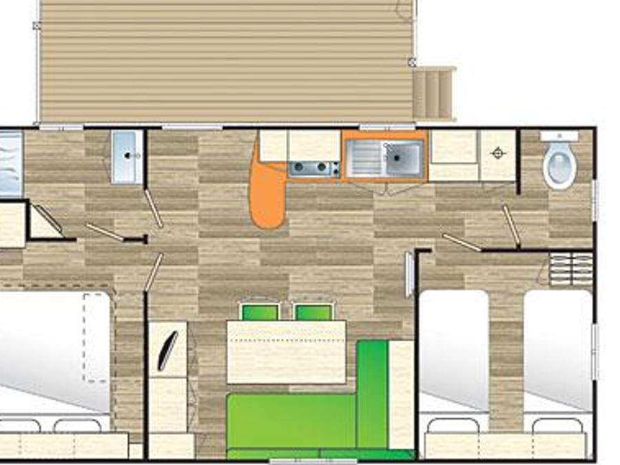 Mobilhome 4 personnes - Cottage des Pins 2 CH - 4 PERS 28 m² - TV 2