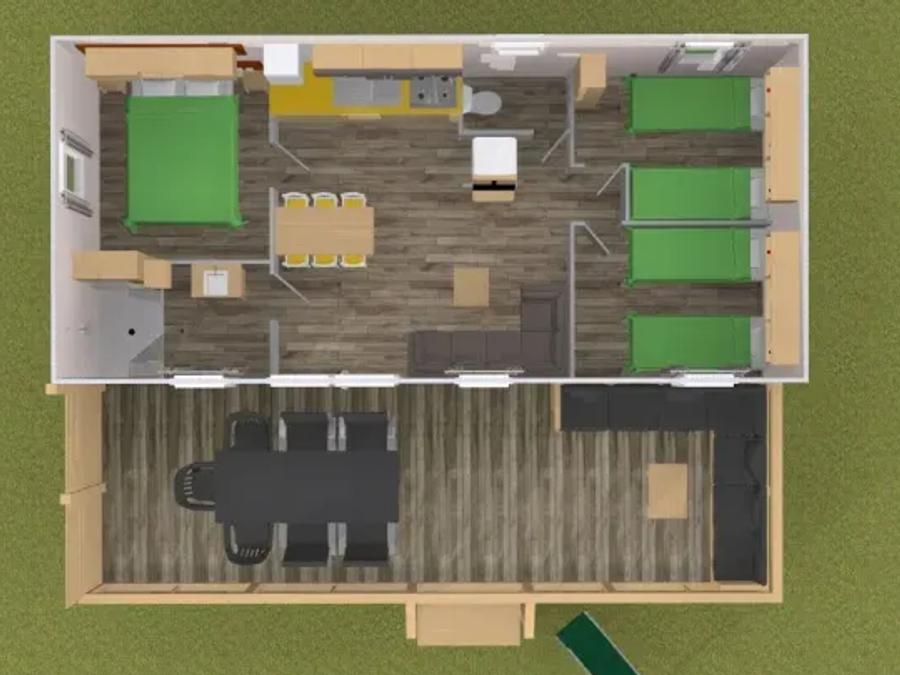 Mobilhome 6 personnes - Mobile home 6 personnes - Salon Premium 3 chambres 8
