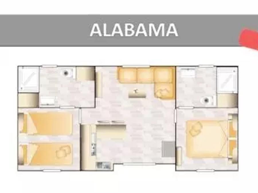 Mobilhome 6 personnes - Mobil-home Alabama Confort 3 Pièces 4/6 Personnes Climatisé + TV 2 sdb 9