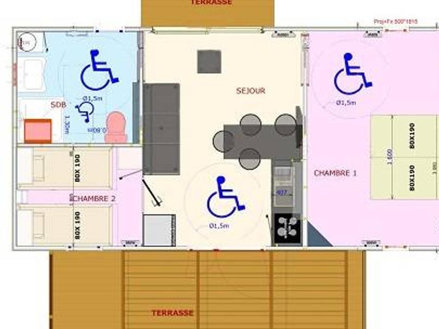 Chalet 4 personnes - ATLANTIS PMR (Personnes à Mobilité Réduite) 4