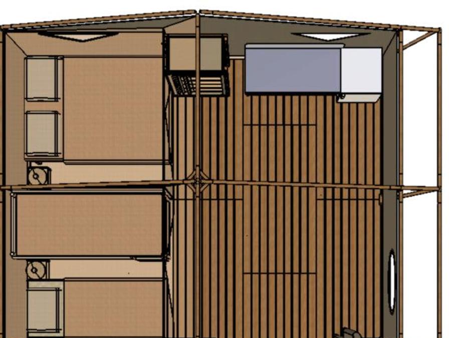 Tente en toile et en bois 5 personnes - LODGE CANADA sans sanitaires 20 m² 8