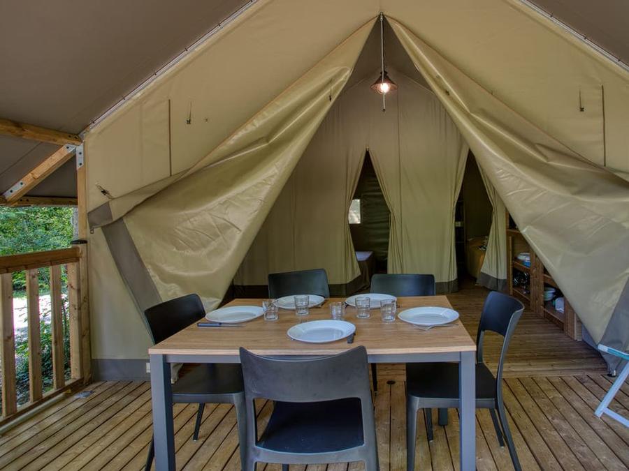 Tente en toile et en bois 5 personnes - Lodge Wood 23m² - 2 chambres 5