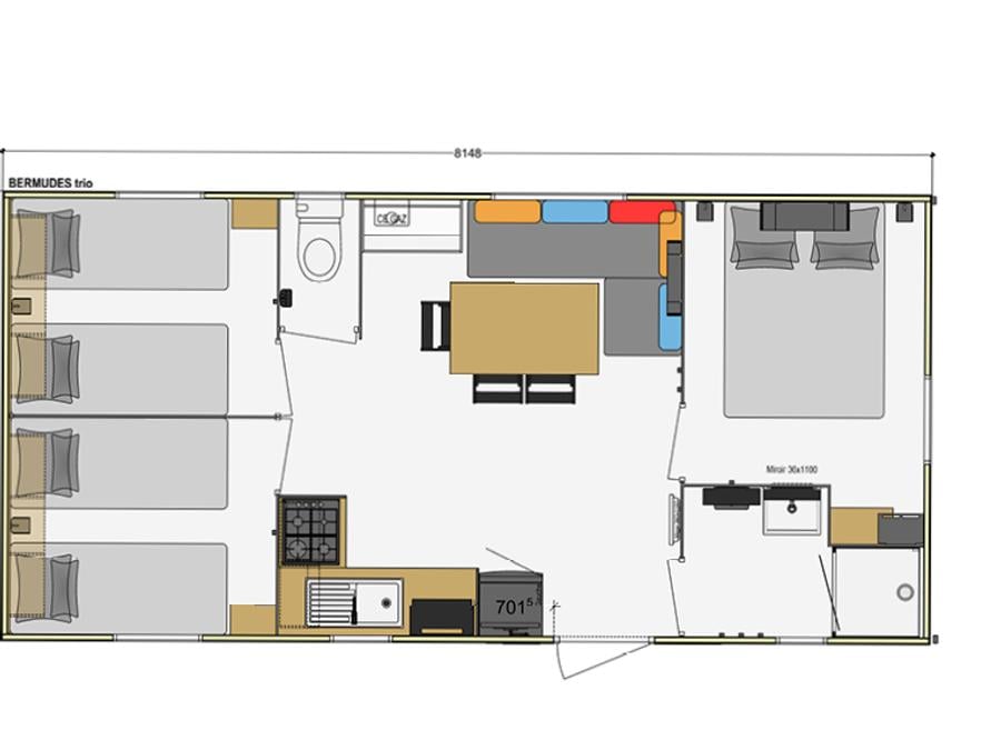 Mobilhome 6 personnes - BERMUDES 6