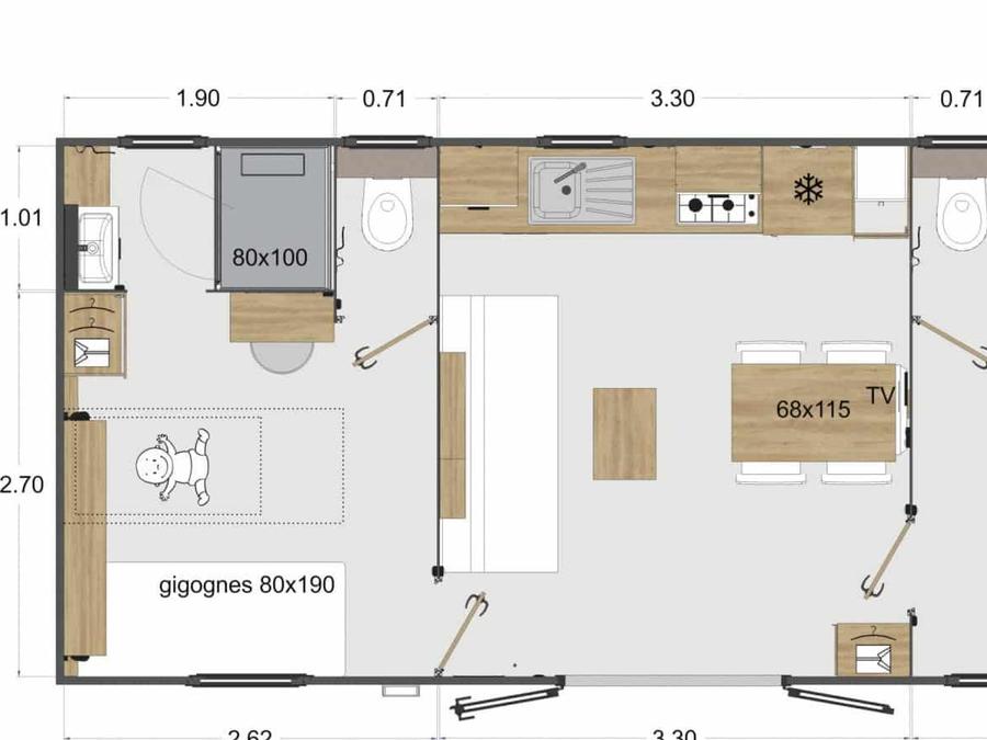 Mobilhome 4 personnes - Privilège 2 chambres 7
