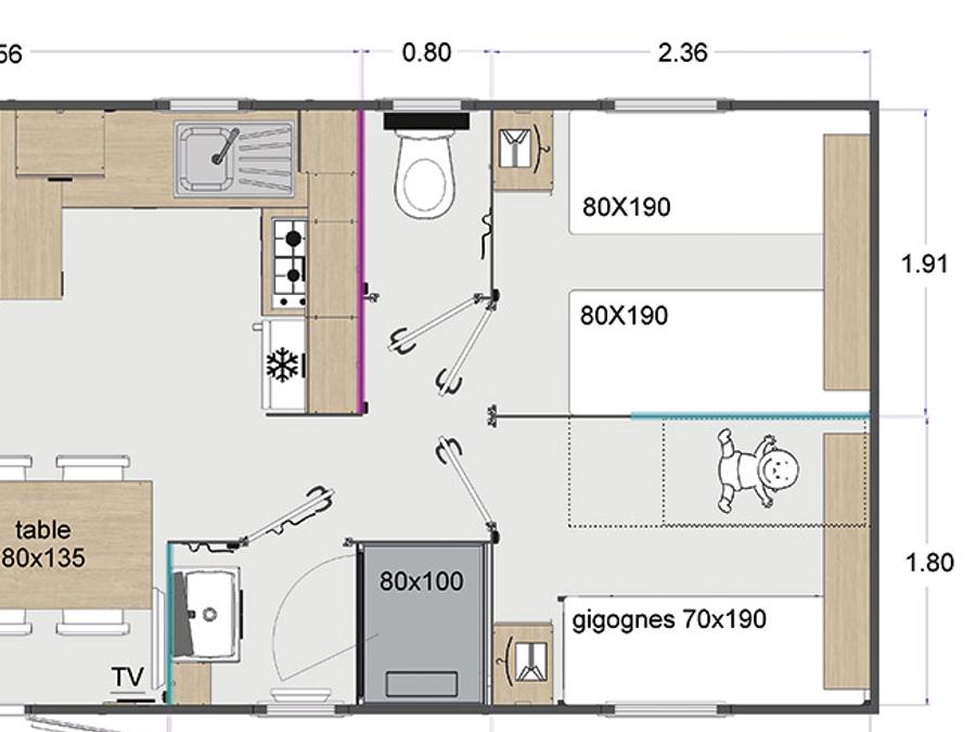 Mobilhome 6 personnes - LO100 8