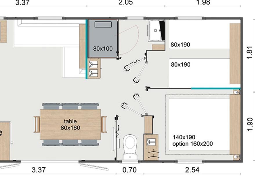 Mobilhome 10 personnes - Mobilhome 10 places avec 2 SDB 2 WC 10