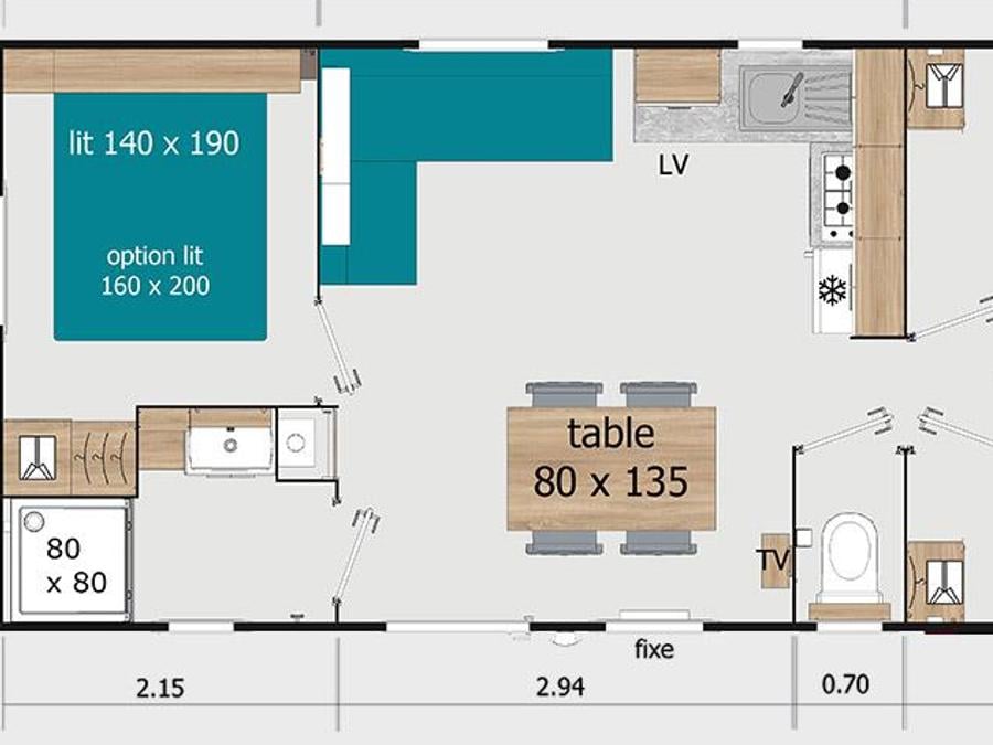 Mobilhome 8 personnes - 6/8 pers. - Terrasse couverte - 3 chambres, SAMEDI 8