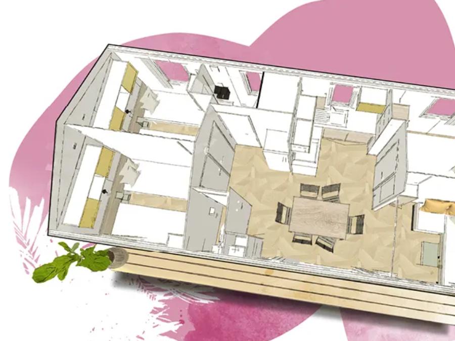 Mobilhome 14 personnes - 5 chambres (+ 1 convertible) - Terrasse couverte 4