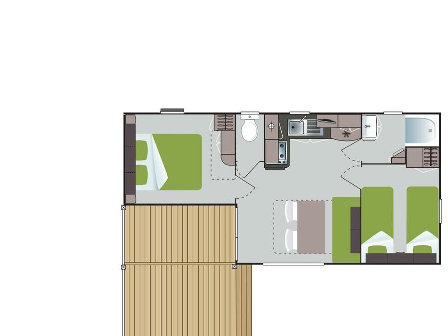 Mobilhome 5 personnes - Cottage Loggia 3