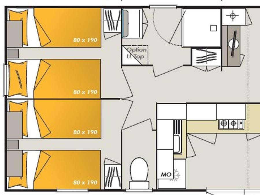Mobilhome 6 personnes - Home Premium 3ch 2sdb (gamme Privilège) 9