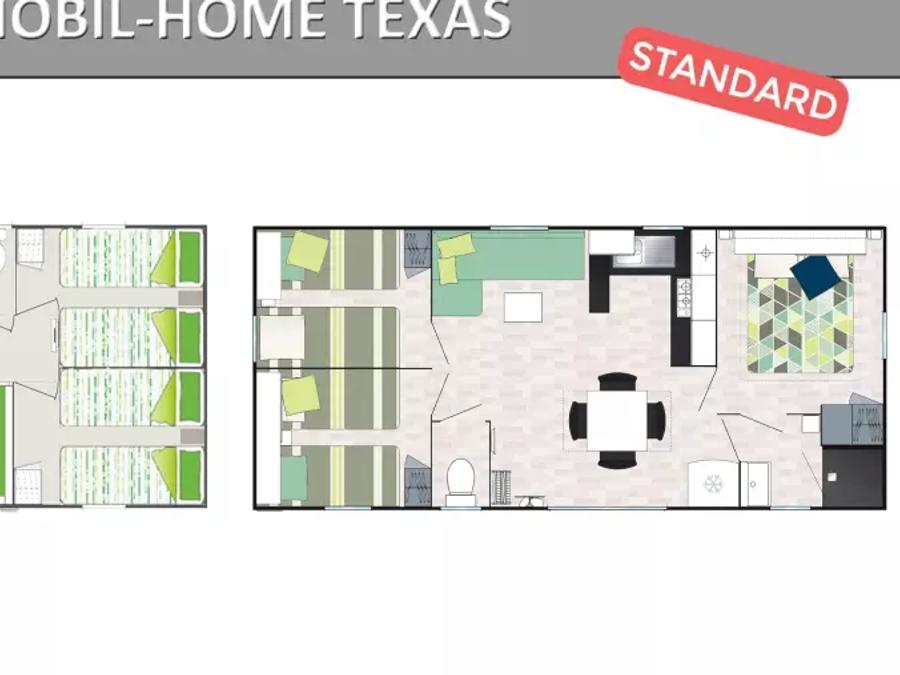 Mobilhome 8 personnes - Texas Standard 4 Pièces 6/8 Personnes Climatisé + TV 7