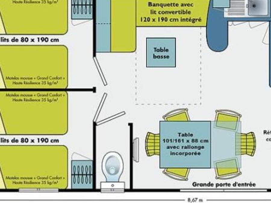 Mobilhome 6 personnes - CONFORT 6