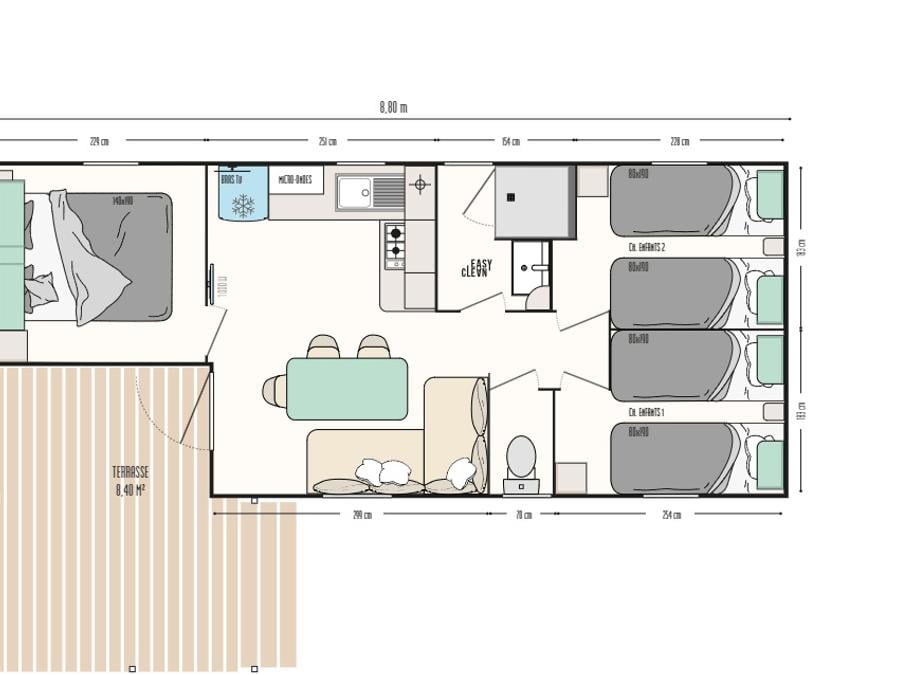 Mobilhome 6 personnes - COSY 3 | CLIM 4