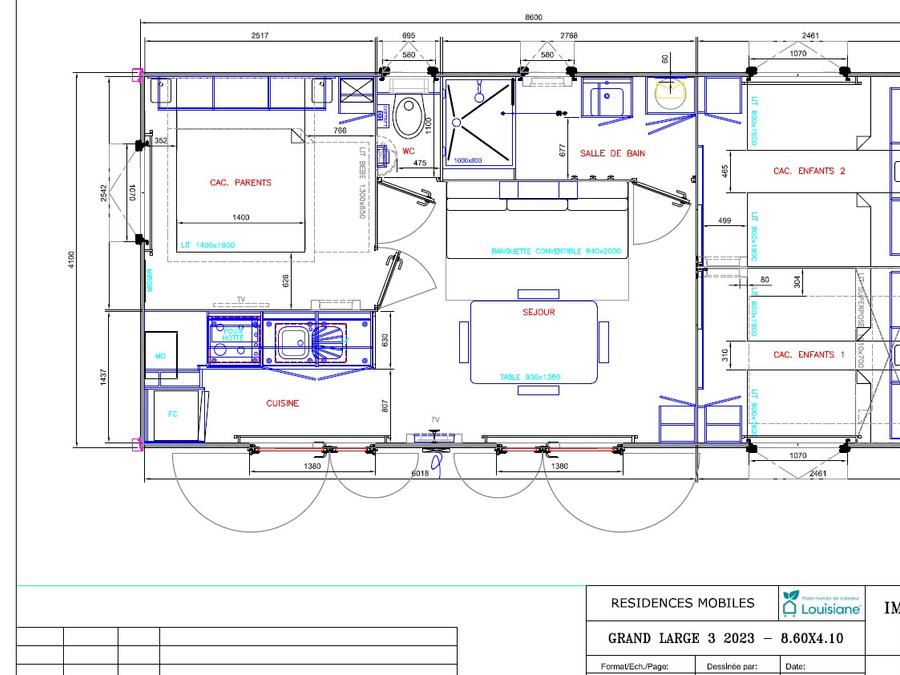 Mobilhome 6 personnes - Premium 34 m² - 3 chambres (draps + serviettes inclus) 8