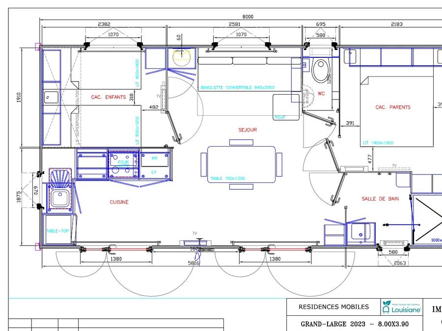 Mobilhome 4 personnes - Premium 30 m² - 2 chambres (draps + serviettes inclus) - terrasse semi couverte 6