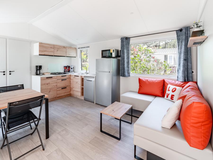 Mobilhome 4 personnes - Mobil-home Premium 31m² (2 chambres) + Lave Vaisselle + terrasse semi-couverte 15m² 3