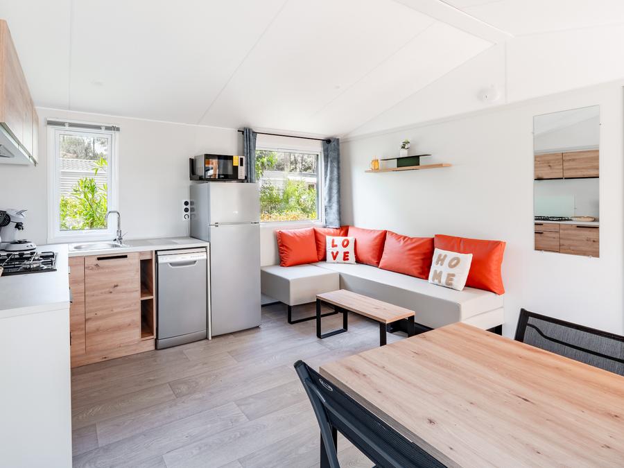 Mobilhome 4 personnes - Mobil-home Premium 31m² (2 chambres) + Lave Vaisselle + terrasse semi-couverte 15m² 5