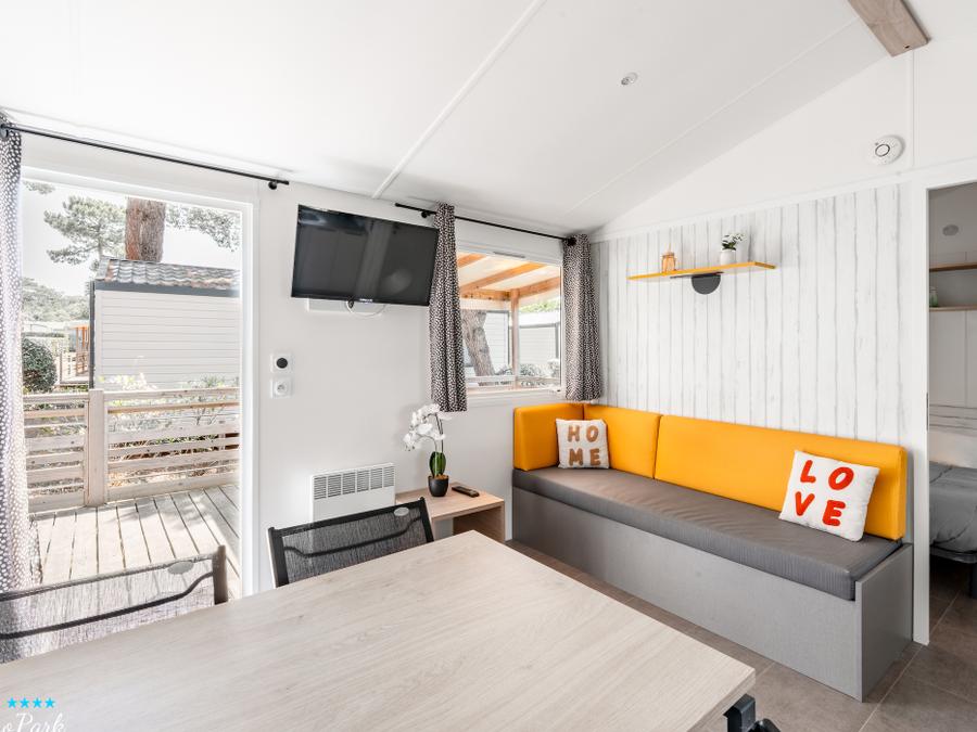 Mobilhome 4 personnes - Mobil-home Premium 32m² (2 chambres - 2 sdb) + Lave Vaisselle + terrasse semi-couverte 15m² 6