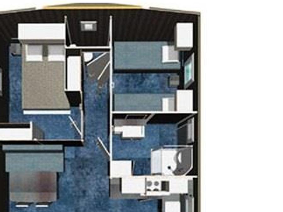 Chalet 4 personnes - Chalet Confort 26.5m² (2 chambres) + terrasse couverte + TV 10