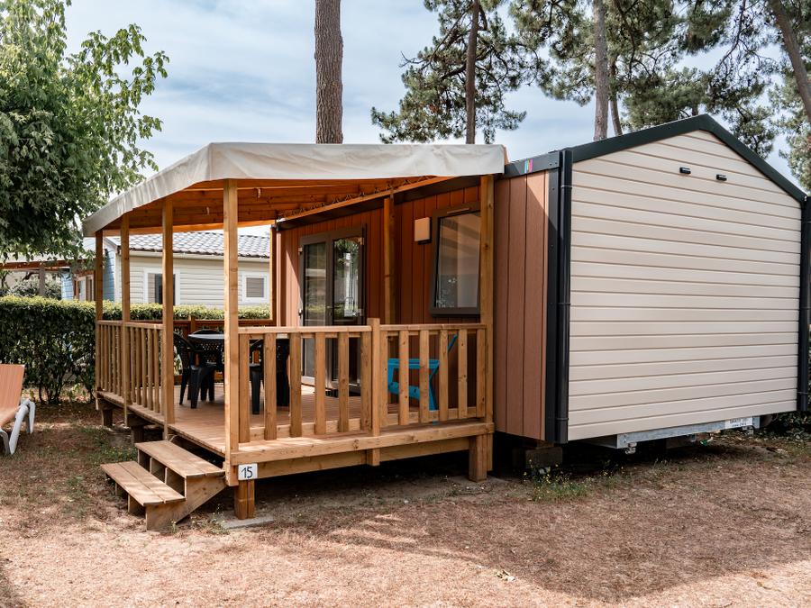 Mobilhome 2 personnes - Mobil-home Premium 19m² (1 chambre) + Lave-vaisselle + Terrasse semi-couverte 11m² 0