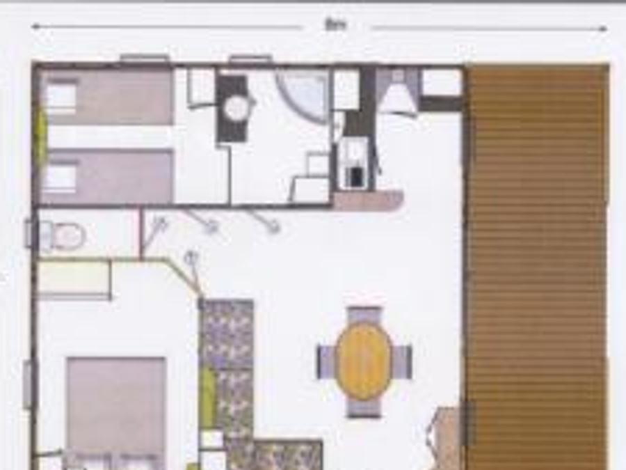 Chalet 4 personnes - Chalet Premium 35m² (2 chambres) + Climatisation + Lave-vaisselle + Terrasse couverte 12m² 10