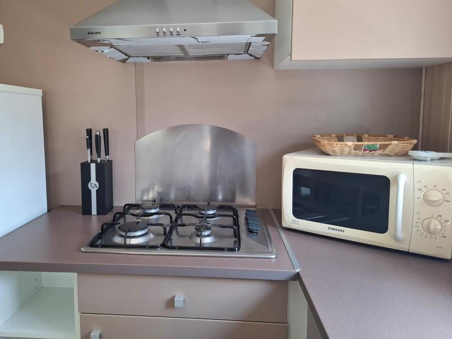 Chalet 6 personnes - Chalet Premium 34m² (3 chambres) + Climatisation + Lave-vaisselle + Terrasse couverte 10