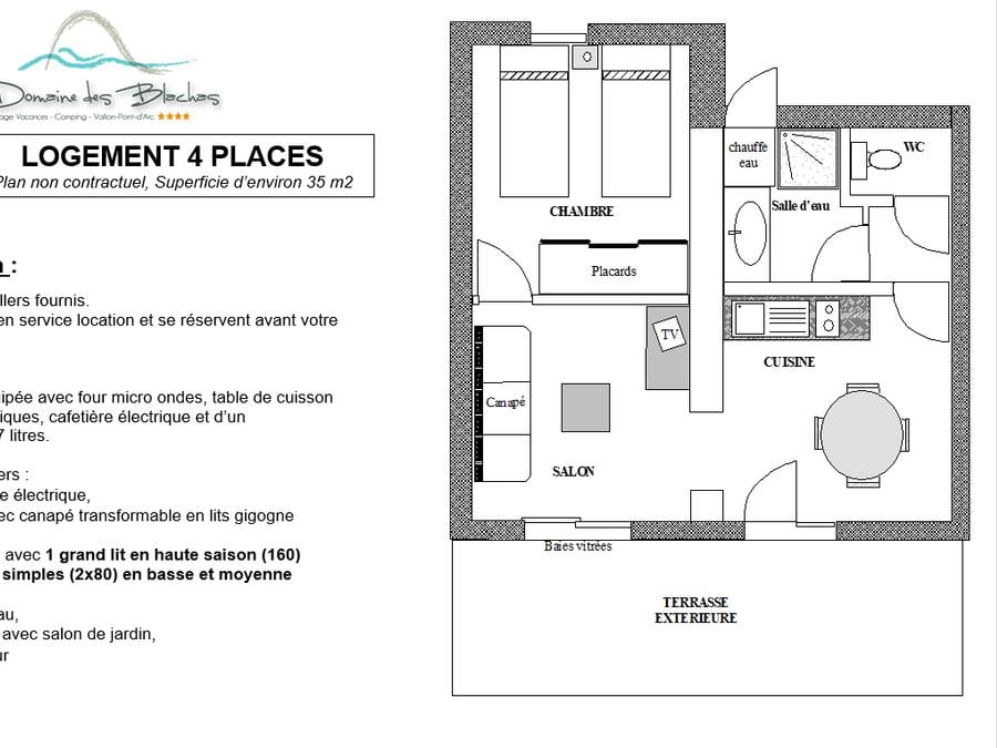 Appartement 4 personnes - RIEUSSET REZ DE CHAUSSEE TERRASSE TV 6