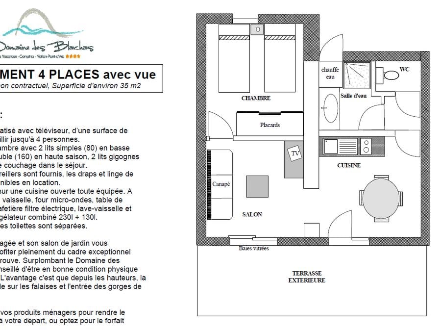 Gîte 4 personnes - Pavillon avec vue - 1 chambre avec Clim + terrasse et TV 6