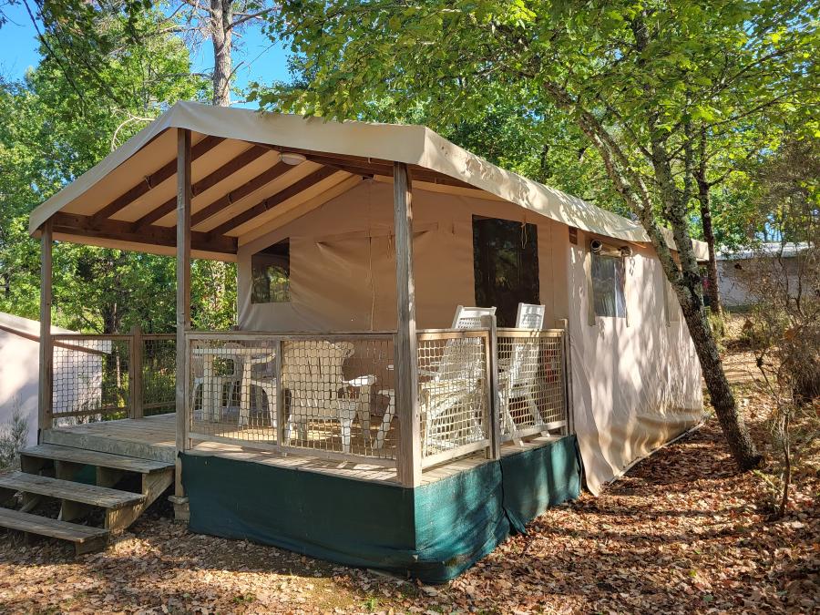 Tente en toile et en bois 4 personnes - SAHARI - sans sanitaires 0
