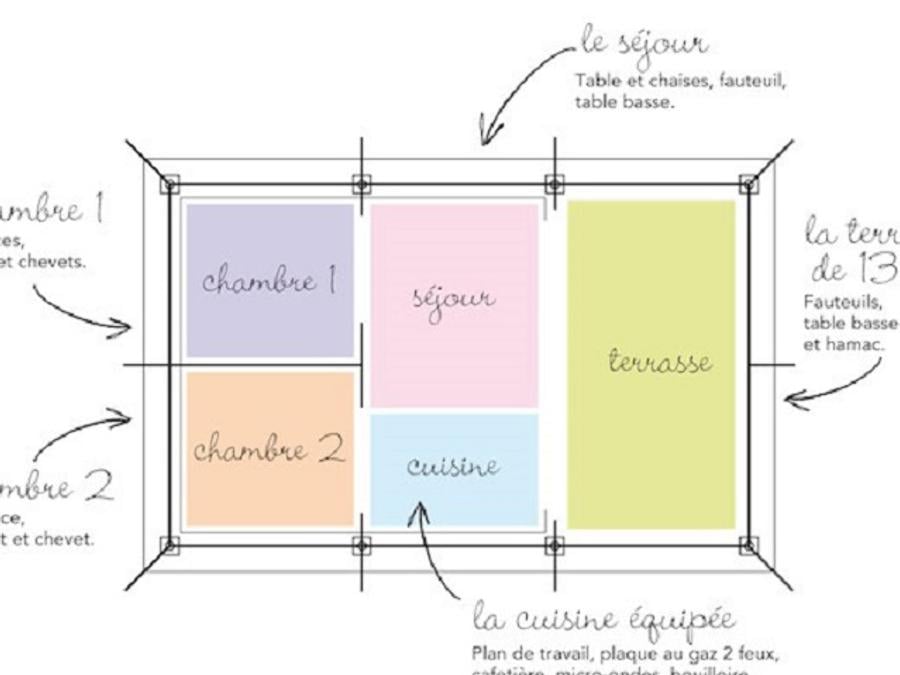 Tente en toile et en bois 4 personnes - TENTE TOILE PREMIUM (sans sanitaires) 2