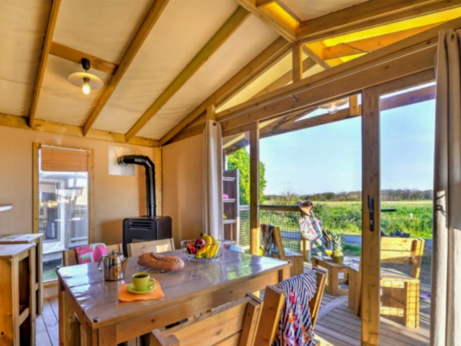 Tente en toile et en bois 4 personnes - LODGE PREMIUM SWEET 1
