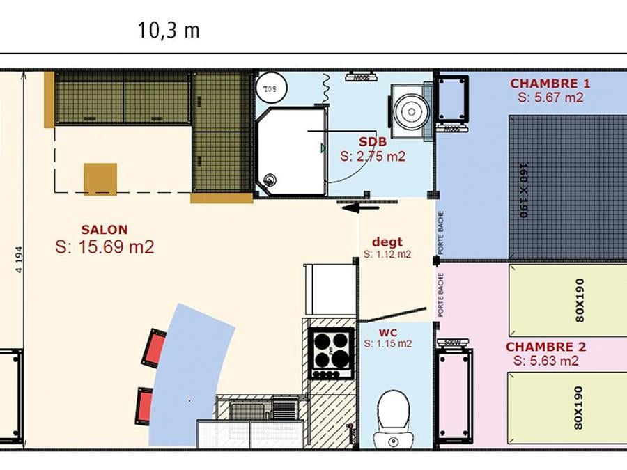Tente en toile et en bois 4 personnes - LODGE PREMIUM SWEET 6