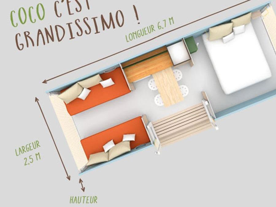 Bungalow toilé 4 personnes - COCO SWEET sans sanitaires 8