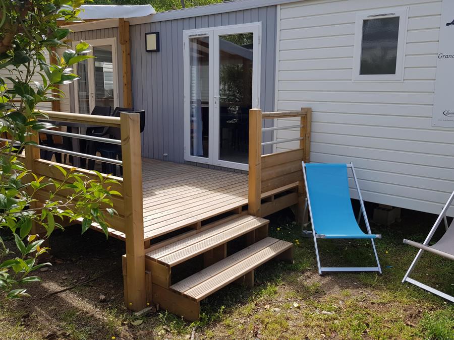 Mobilhome 5 personnes - Mobil home Premium 32 m² 2 chambres + terrasse 12m² semi-couverte (9m²) + TV + climatisation 4/5 pers 3