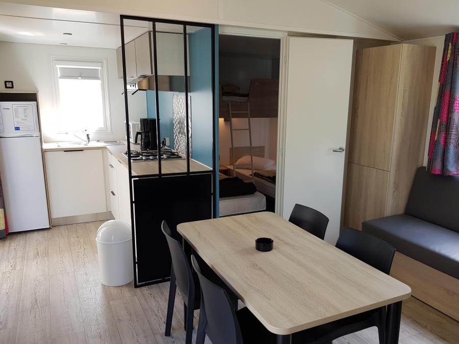 Mobilhome 5 personnes - Mobil home Premium 32 m² 2 chambres + terrasse 12m² semi-couverte (9m²) + TV + climatisation 4/5 pers 4