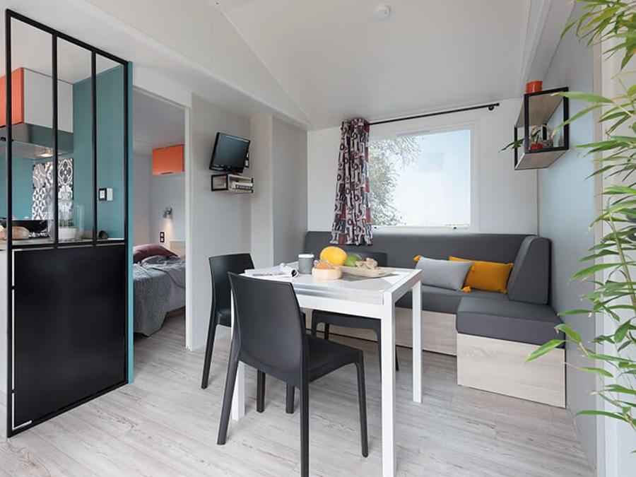 Mobilhome 5 personnes - Mobil home Premium 32 m² 2 chambres + terrasse 12m² semi-couverte (9m²) + TV + climatisation 4/5 pers 2