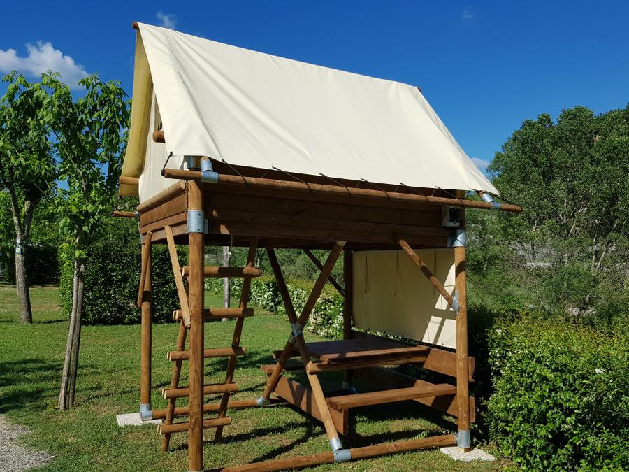 Tente en toile et en bois 2 personnes - Tente Bivouac Confort 6m² 1 chambre 1/2 pers 1