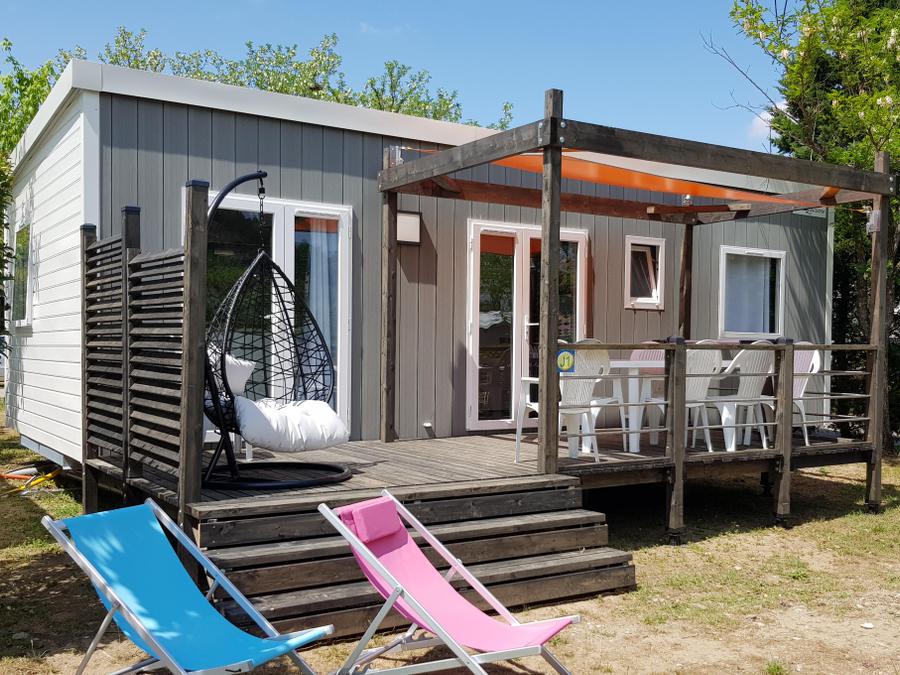 Mobilhome 7 personnes - Mobil home Luxe 32m² 3 chambres + terrasse 12m² semi-couverte (9m²) + TV + Clim 6/7 pers 0